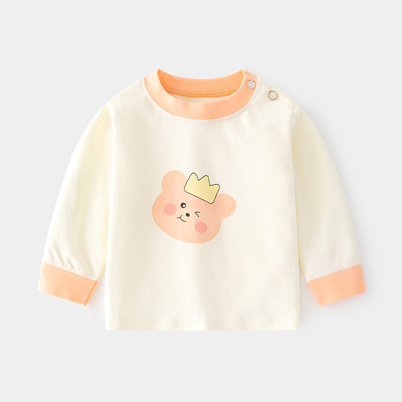 Babylon baby autumn clothes pure cotton printingintimatespulloverbaby cotton cartoonkidsspring & fall bottomschildren's clothing shoulder