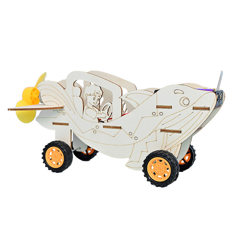 Whale Wind Boat Science Puzzle Small Experiment Handmade DIY Classroom Small Invention Making Material Pack Science and Education Experiment