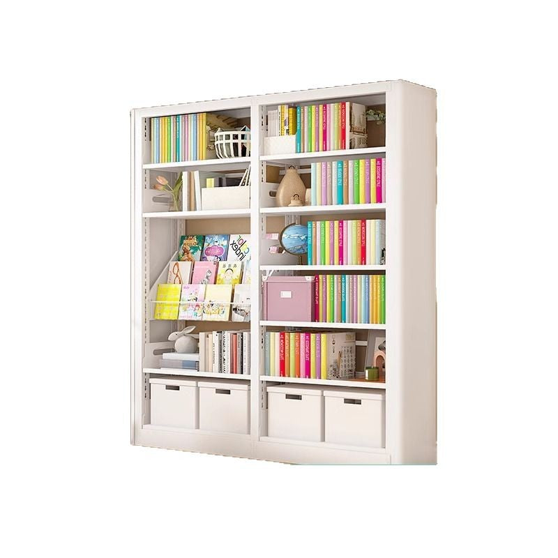 Home library bookshelf steel children's picture book rack living room multi-layer storage cabinet iron bookcase floor-standing display shelf
