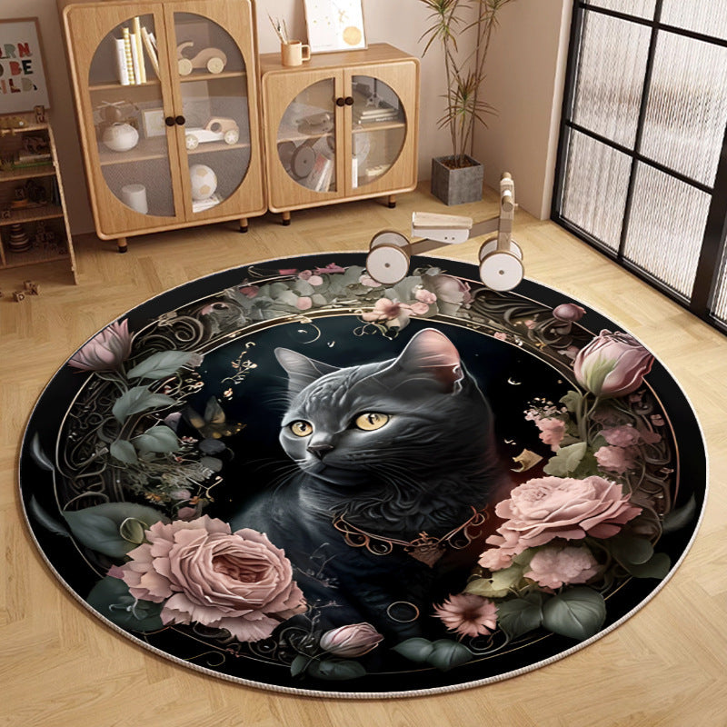 cat round carpet living room sofa coffee table floor mat hanging basket rocking chair foot pad bedroom bedside blanket