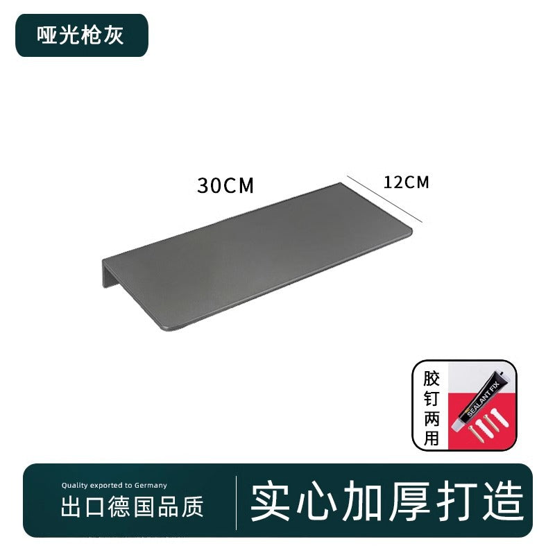 Space aluminum gun gray word baffle no punching toilet rack wall mirror front bathroom shower room storage rack