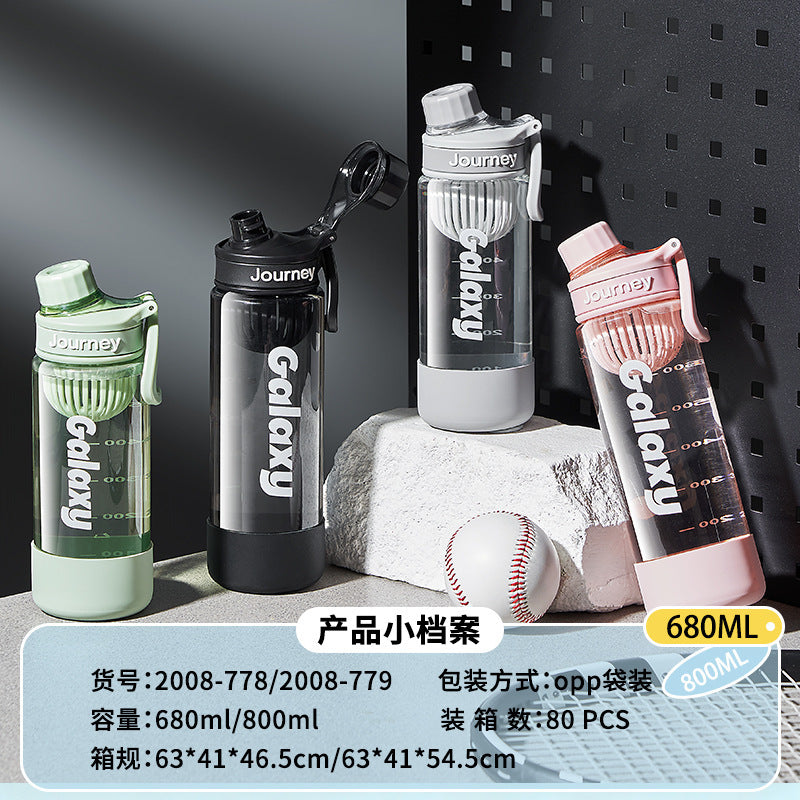 Anti-fall casual sports water bottle car water cup fitness cup leak-proof tea separator student portable plastic cup wholesale
