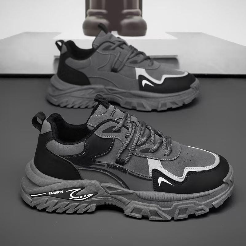 Men's sneakers: 2025 spring new arrivals - chunky sole, non-slip, casual, versatile, trendy student shoes, running shoes for men