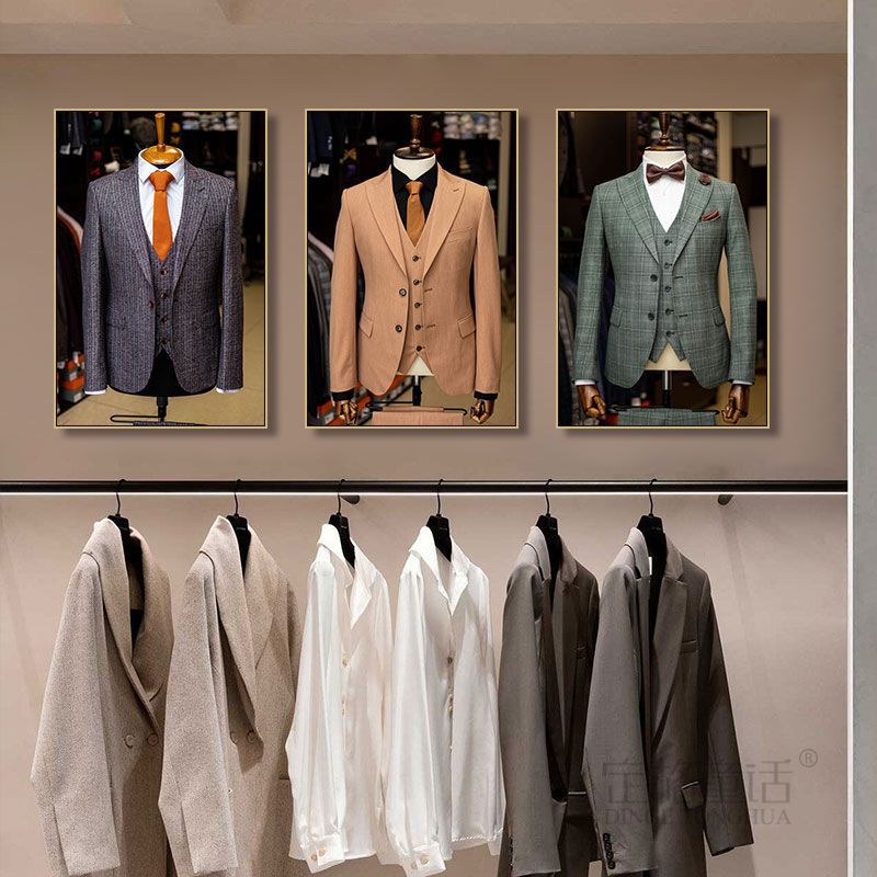 High-end suit gift men's clothing decorative painting clothing store wall mural design studio sewing hanging painting