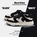 Winter sneakers for men casual trendy shoes trendy brand black and white panda niche stylesense of design skateboard shoes ultra-light thick sole dunk
