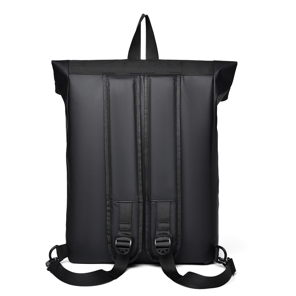 Cross-border trendy cool casual backpack men's travel commuter backpack folding roll mouth travel bag casual student bag