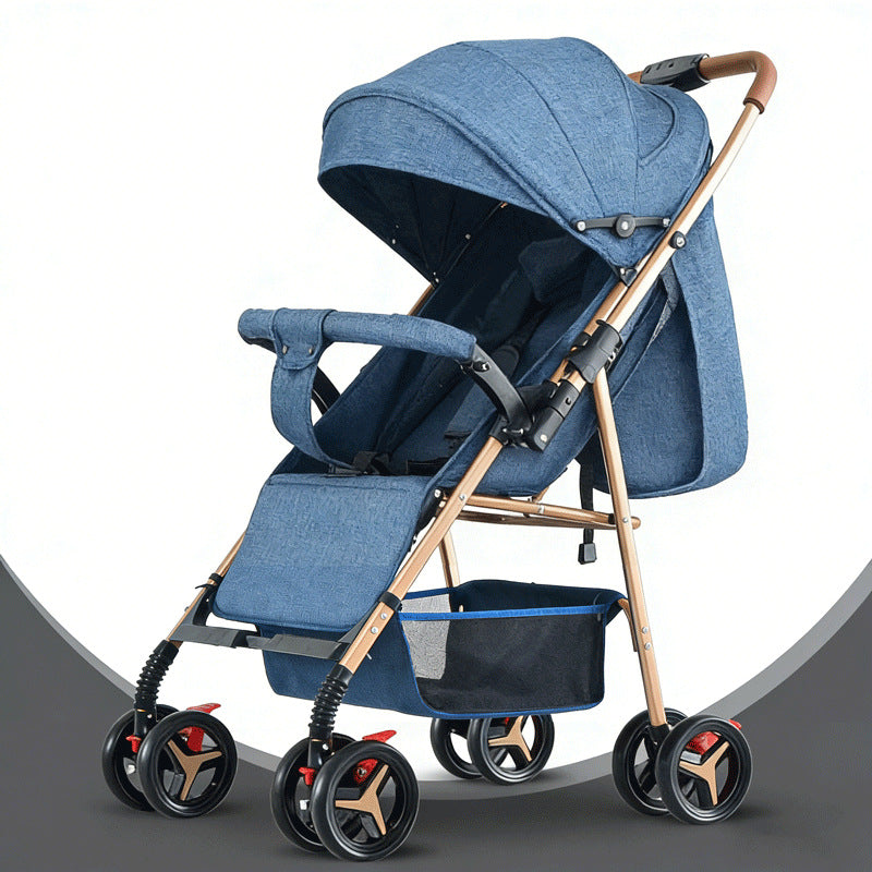 Baby stroller - lightweight, foldable, reclining, two-way, four-wheel pushchair - one-click fold - dropshipping available