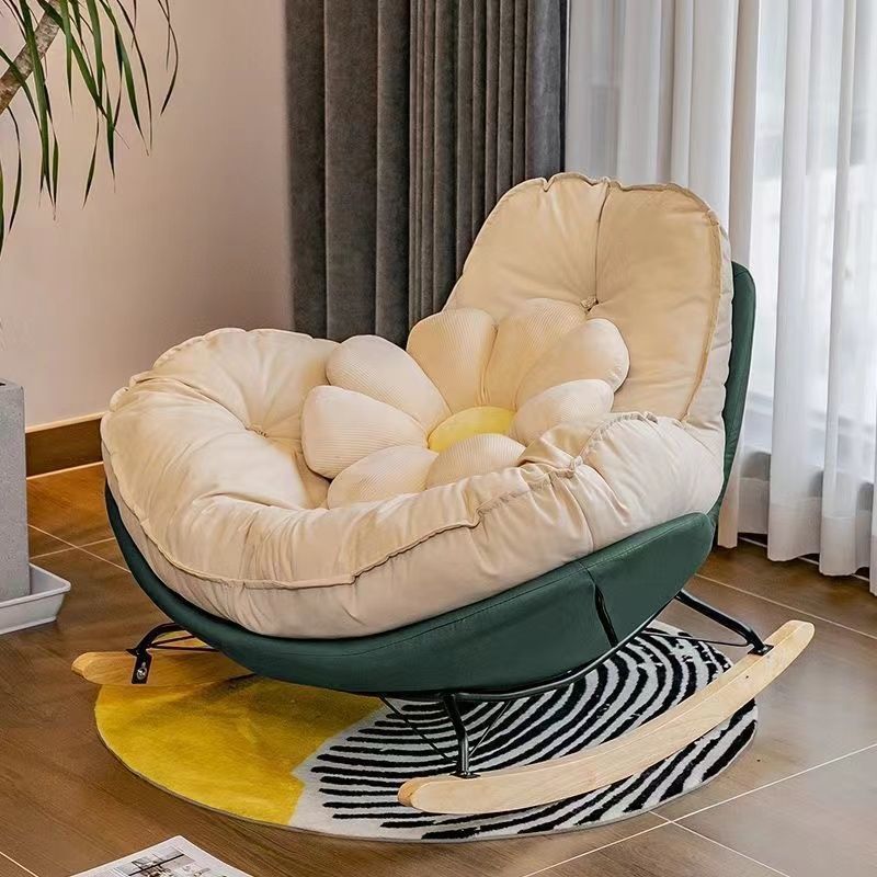 Lazy sofa eggshell scandinavian style bedroom casual single sofa can lie down and sleep new arrival metal penguin rocking chair