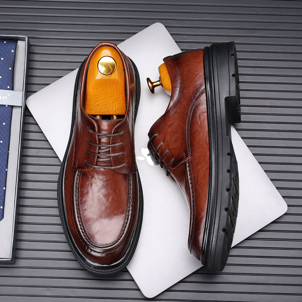Men's formal leather dress shoes - new autumn collection - business casual british style lace-up derby shoes for men