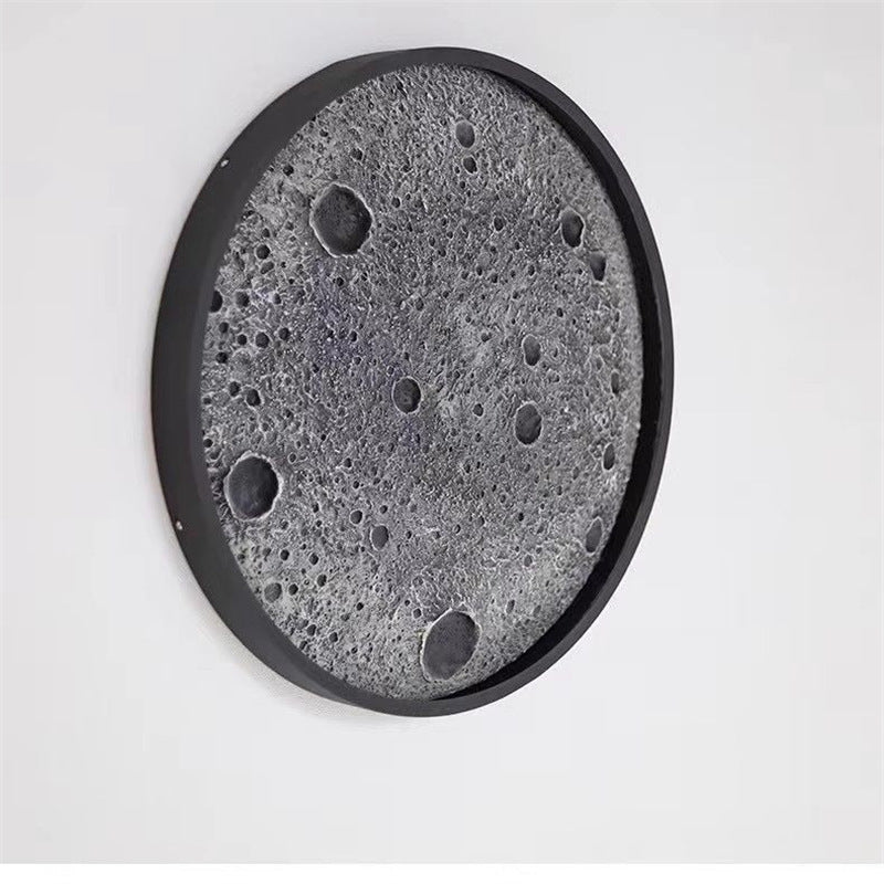 3d embossed moon lamp - round illuminated backdrop for bars, trendy restaurants, and living rooms - embossed moon wall sconce