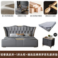 Genuine leather bed + premium simmons latex mattress + 1 nightstand combo