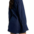 Amazon foreign trade cross-border fashion new women's solid color round neck long sleeve bodycon denim dress - elegant style