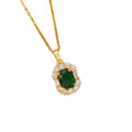 [titanium steel] amazon’s most popular emerald temperament necklace for women, accessible luxury, high-end fashion, simple clavicle chain jewelry