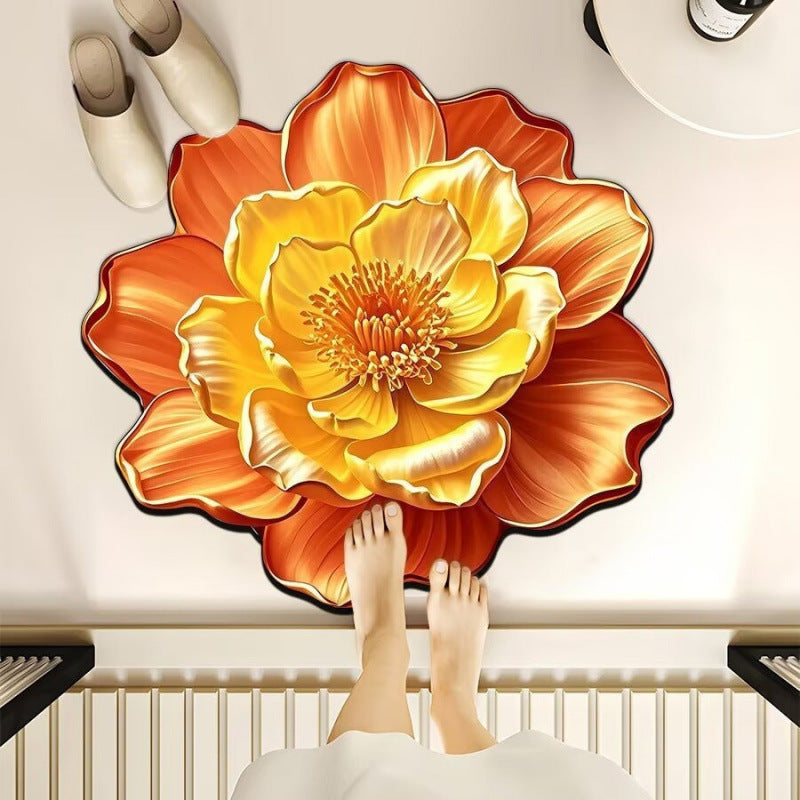 3d three-dimensional flower diatom mud floor mat bathroom absorbent mat toilet door non-slip quick-drying foot mat door mat