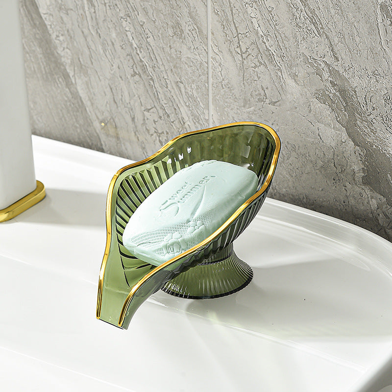 Accessible luxury soap dish countertop drainage no punching gold plated for home soap dish bathroom countertop soap rack bathroom