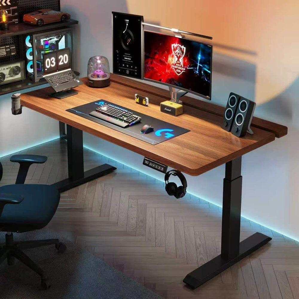 Electric adjustable height carbon fiber computer desk - desktop gaming desk - height adjustable office table