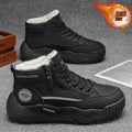 High-top men's shoes winterfleece-linedheattech cotton shoes youth leather waterproofnon-slip outdoor cold-resistant snow boots