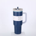 New arrival high-looking ice cup 304 stainless steel ice cup personalized coffee double drinking straw thermos cup wholesale