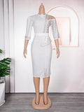 e-commerce  fashionfashion women's clothing hot diamond beads african  plus sizeelegantwork clothingdress