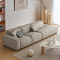 Italian normcore genuine leather sofa modern casual small apartment tofu block sofa living room for home square leather sofa
