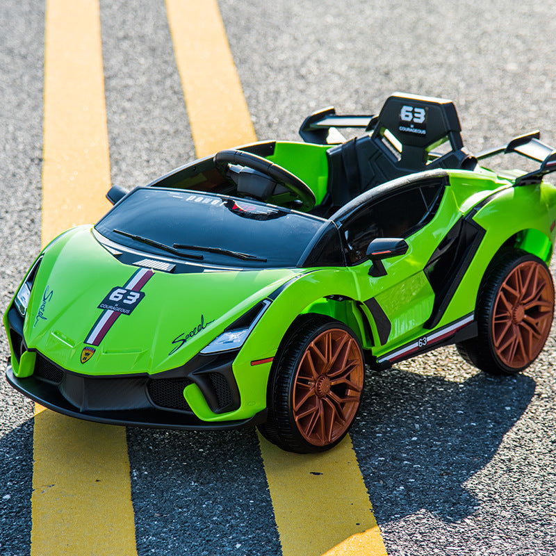 New children's electric car children can sit four-wheel remote control car boys and girls with rocking four-wheel drive toy car