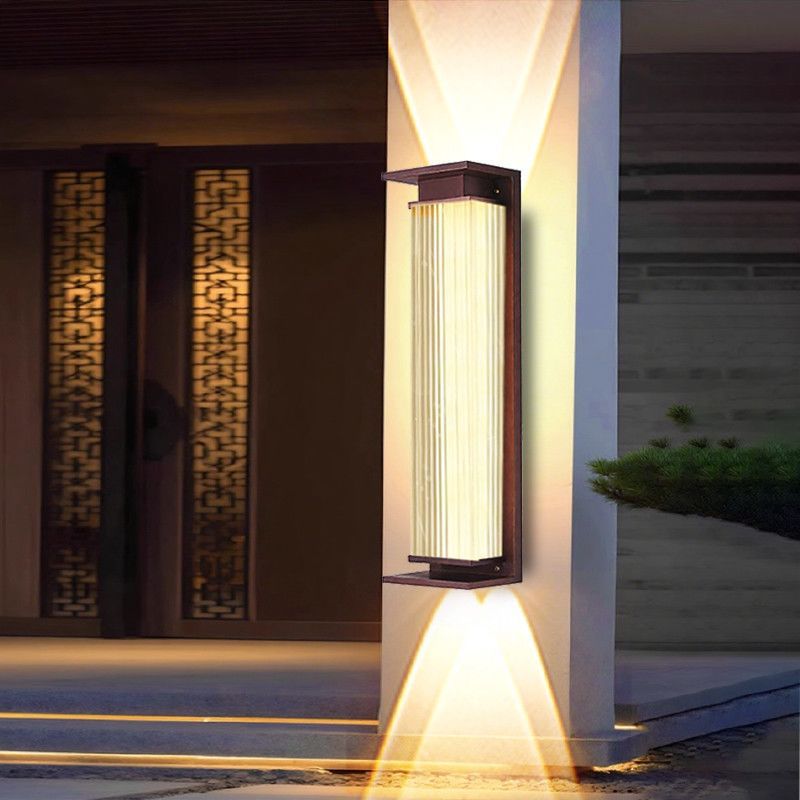 Solar powered waterproof wall light - up & down lighting - outdoor garden pillar, fence, chinese style balcony, luxury villa wall sconce