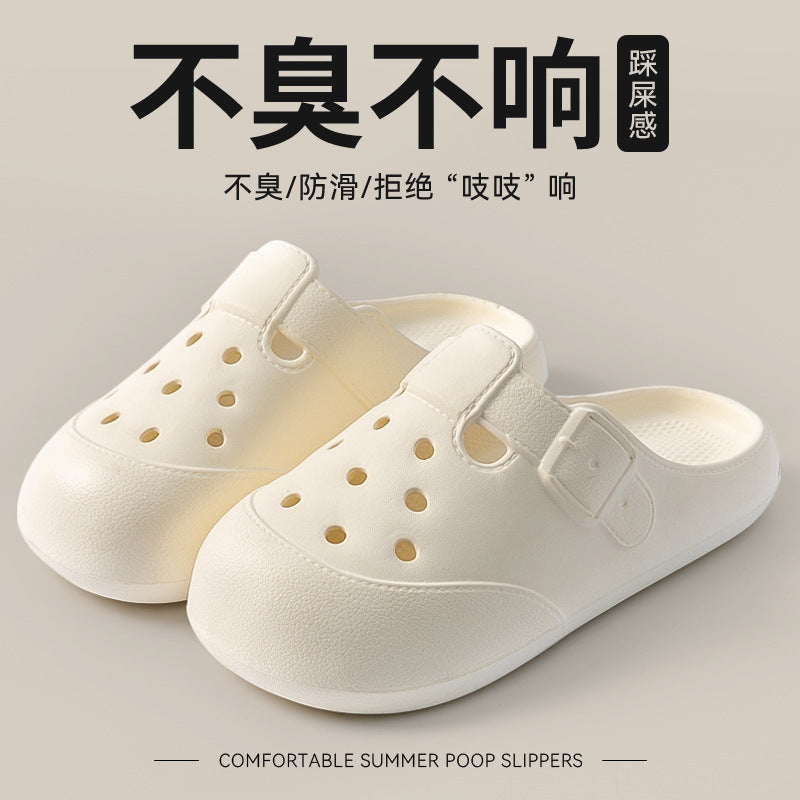 2026new arrival croc shoes women's outwear stomping on shit cartoon popular non-slip beach baotou sandals women's summer