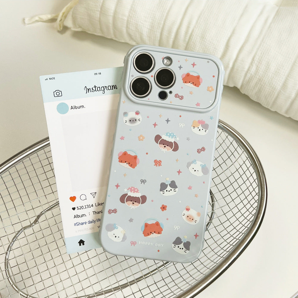 Full coverage cartoon animal design phone case for apple 17 pro max, cute and fun iphone 18 protective cover for 15