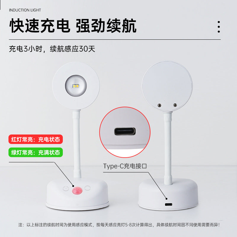 new arrival indoor wiring-free wall lamp spotlight rechargeable led smart human body sensor light remote control picture light