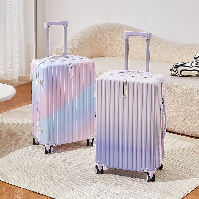Gradual change color suitcase 2024 new women's 24-inch suitcase male student boarding password box durable large capacity