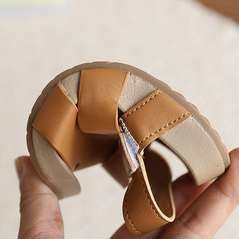 summer new arrivals: kids' roman sandals - girls' korean style fashion soft sole anti-slip velcro beach sandals for boys