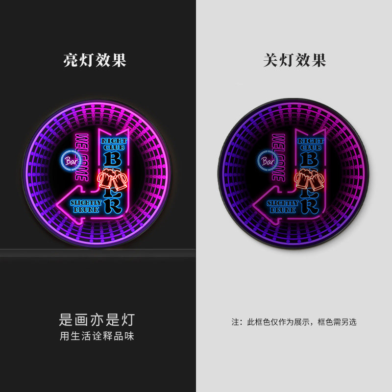 Luminous neon light text bar wall decoration painting KTV box led hanging painting singing and dancing restaurant clear bar nightclub painting