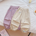Kidsautumnew arrival cotton sweatpants girl boys casual pants outwearfashionpopular mid-waist hemming trendy