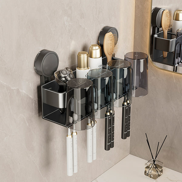 Toothbrush Cup Holder Suction Cup Bathroom Shelf Hair Dryer Toothbrush Mouthwash Cup Storage Toilet Electric Toothbrush Shelf