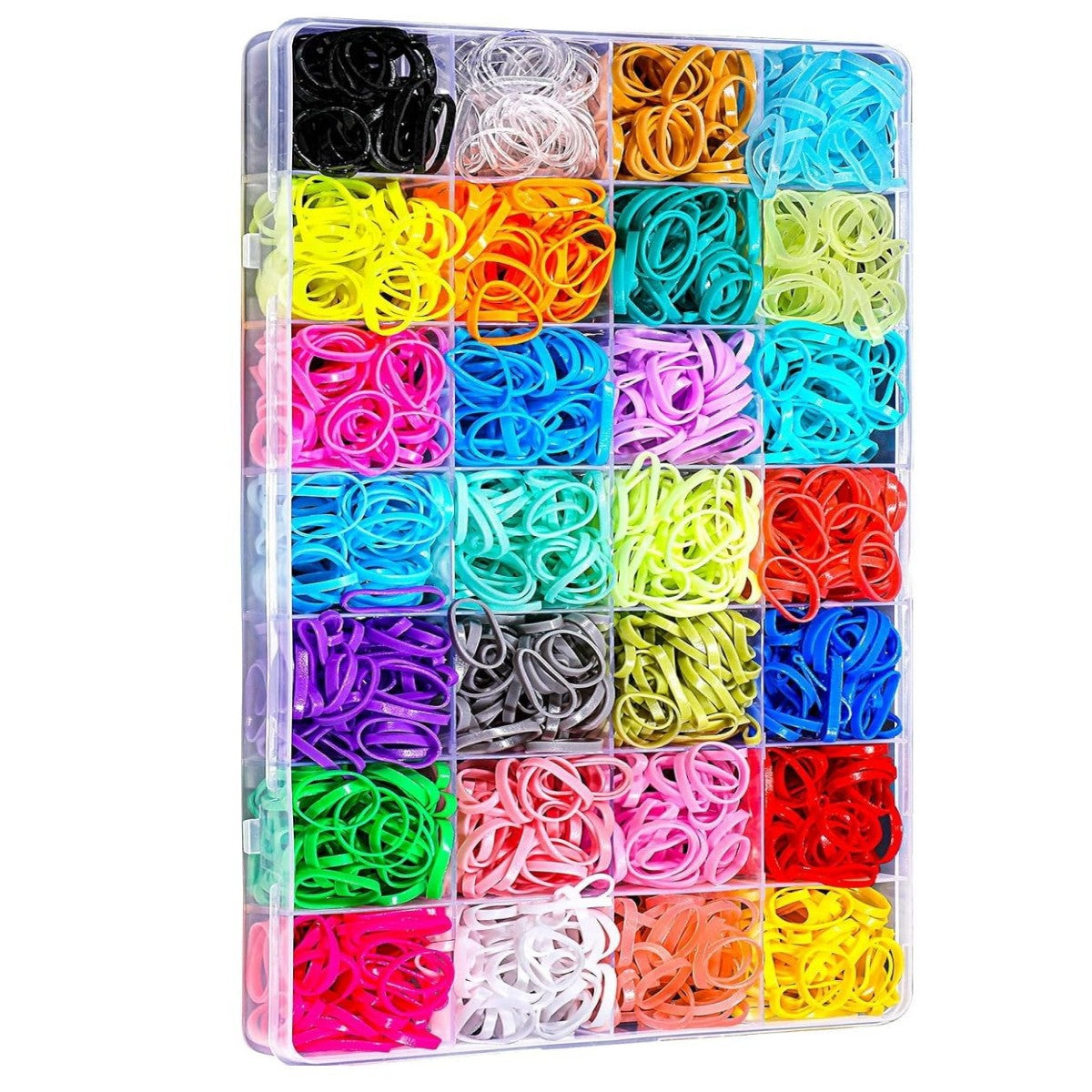 Cross-border special for children's rubber bands, colored hair ropes, 24/28/32-color boxed head ropes, hair pulling needles, pointed tail combs