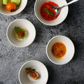 Restaurant hotel for home ceramic rice bowl dipping bowl scandinavian pure whitestylish ceramic soup bowl dessert tall bowl