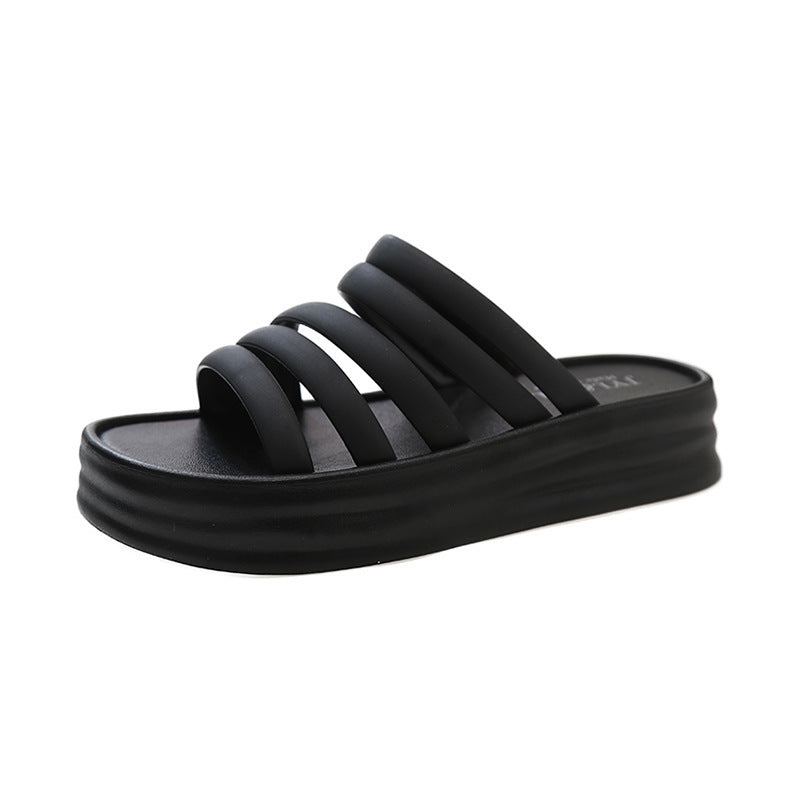 Summer outwear slippers new arrival student fashion beach roman one-line easiest for matchnon-slip soft bottom sandals thick solecasual