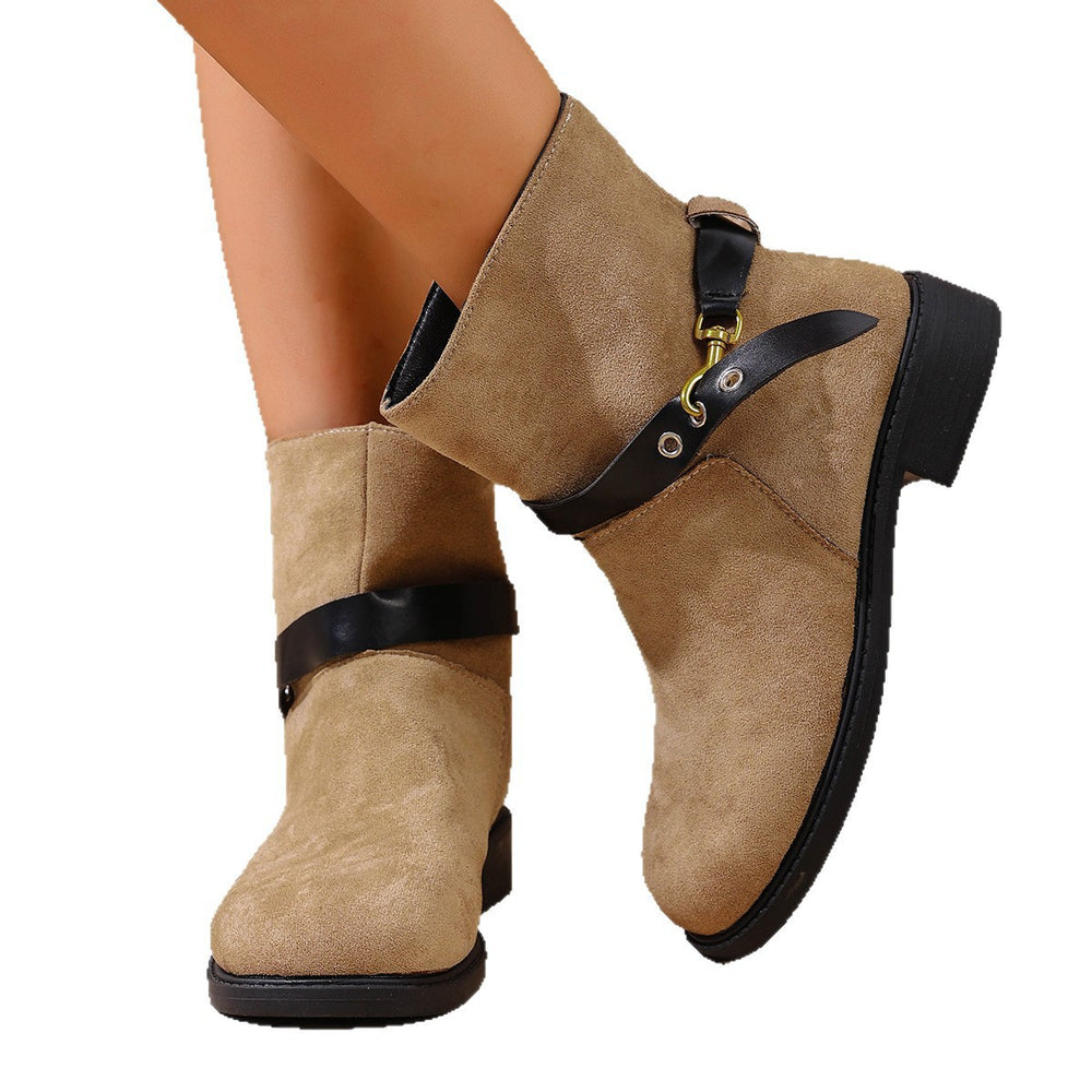 plus sizefall and winternew arrival round toe thick heel slimming look british style women's easiest for match soft bottom buckle casualboots