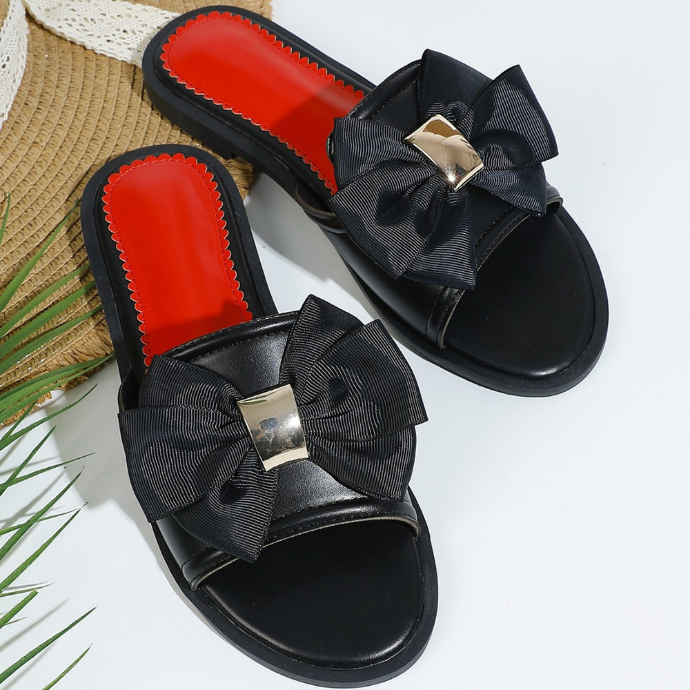Xinshun xingwang summer soft leather new fairy fashion flats one-character 2025 slippers outwear easiest for match women's sandals
