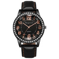 Rose gold lettering black belt coffee thread