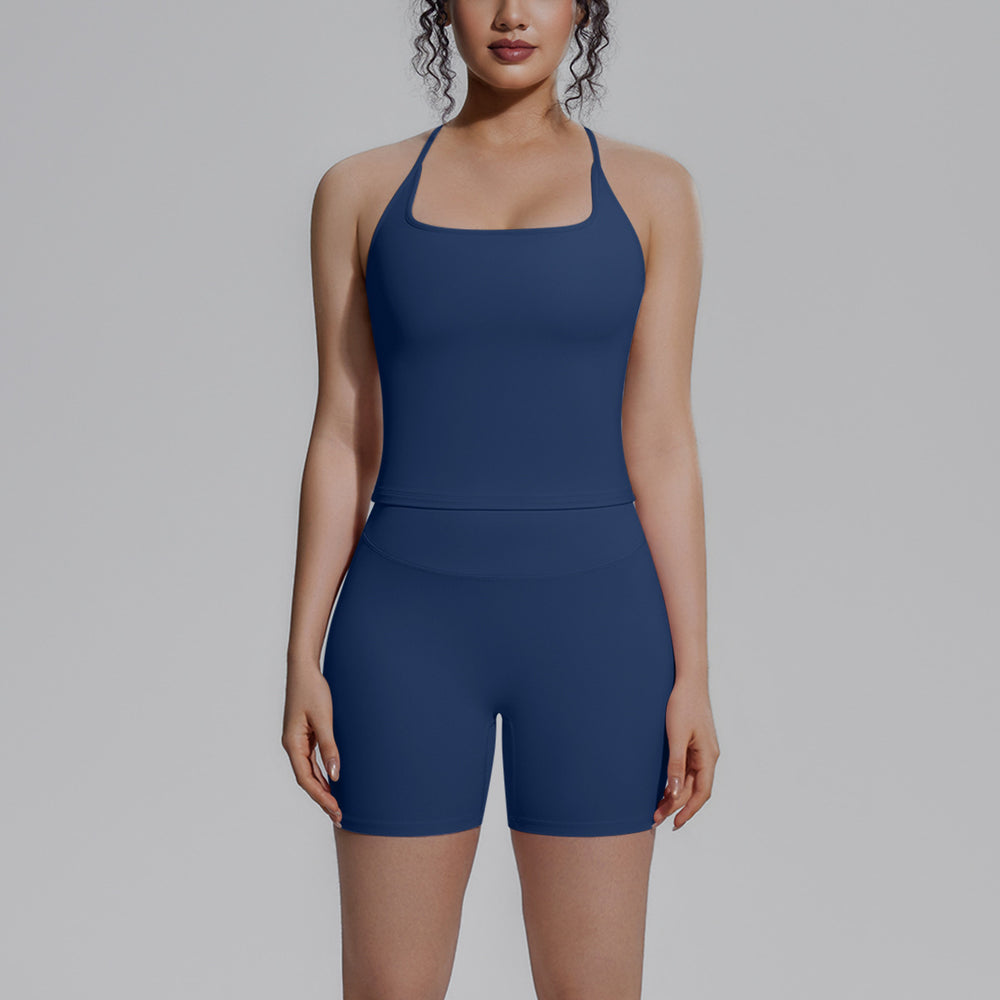 New nude feel racerback compression workout set - high waist, butt-lifting pilates & yoga activewear set