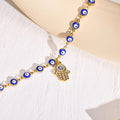 European and american cross-border jewelry stainless steel devil's eye anklet for women gold adjustable palm pendant anklet light luxury
