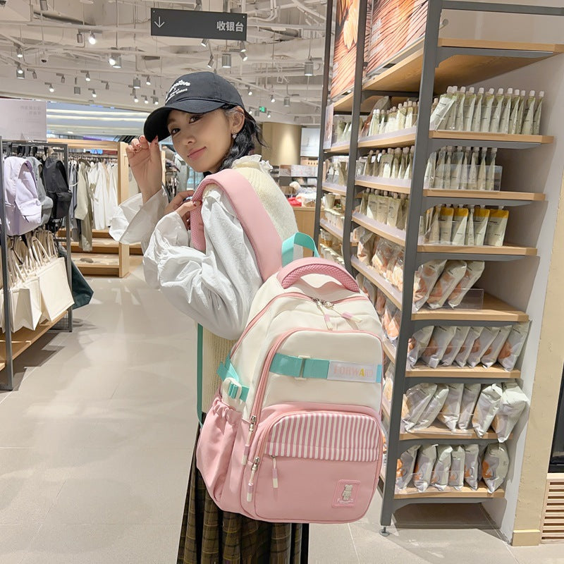Spring and summer new large-capacity schoolbag Korean version of Japanese cute girl backpack fashion junior high school student schoolbag