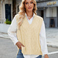 Fashion cross-border export new women's clothing  independent station v-neck loose outer vest vest waistcoat sweater