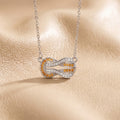 popular versatile copper inlaid zirconium horseshoe buckle necklace for women accessible luxuryniche styleelegantcasual titanium steel clavicle chain jewelry