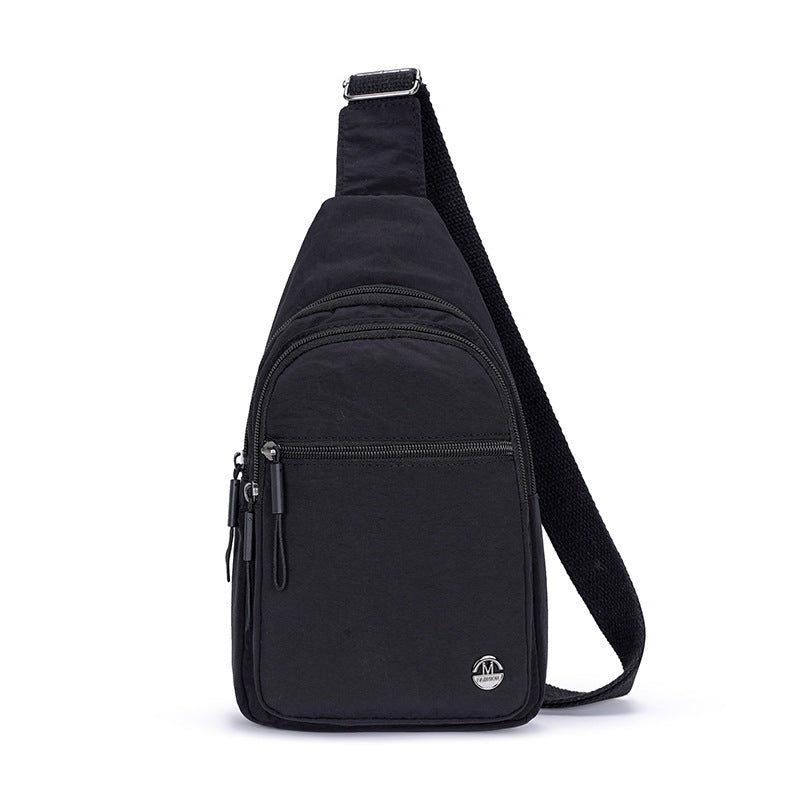 Foreign trade new women's breast bag outdoor commuting fashion versatile nylon shoulder bag solid color simple casual messenger bag