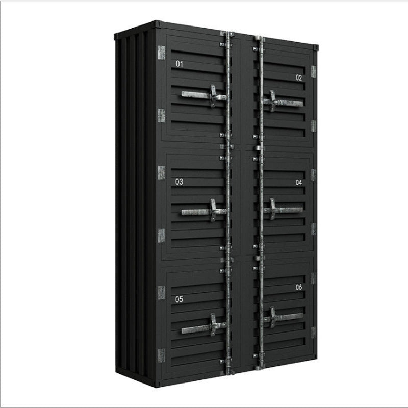 Retro old container bookcase with door locker industrial wind storage cabinet American creative storage display cabinet