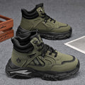 High-top men's shoes spring leather thick solenon-slip work boots spring outdoor hiking sports casualworkwear boots