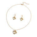Wholesale heart stud earrings - european & american style cross-border earring jewelry set for women - diamond-accented versatile alloy butterfly sweater necklace - winter collection