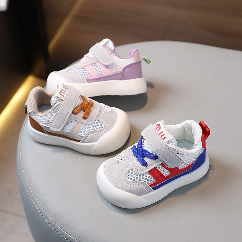 Baby first walker sandals summer lightweight soft sole breathable mesh shoes for boys and girls, infant and toddler shoes, ages 1-3